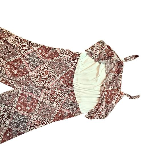 Multi-color k floral wide leg jumpsuit-Large - Picture 6 of 6